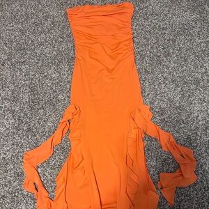 Amazon Vibrant Orange Backless Dress